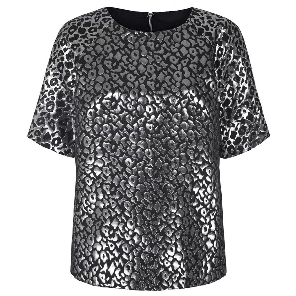 NWT Simply Be Leopard Print Metallic Short Sleeve Blouse Plus Sz US 22 - Picture 1 of 12